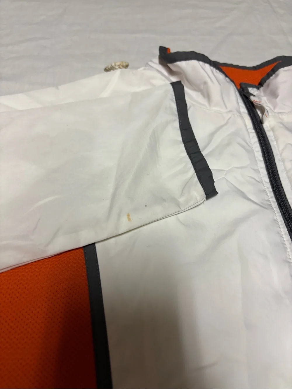 Nike White and Orange Windbreaker